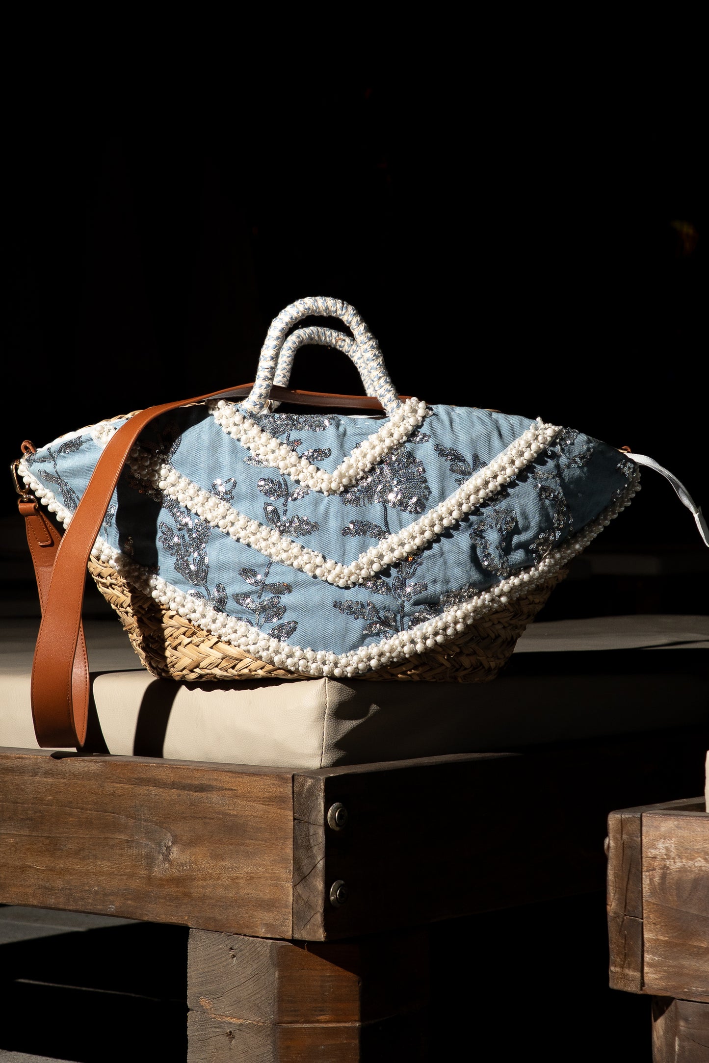 BORSA DENIM E PERLE!