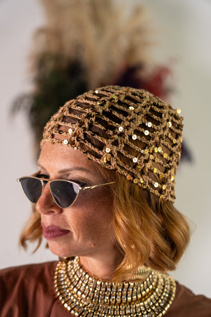 CAPPELLO UNCINETTO PAILLETTES