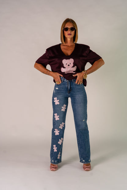 JEANS TEDDY SOFT PINK🧸