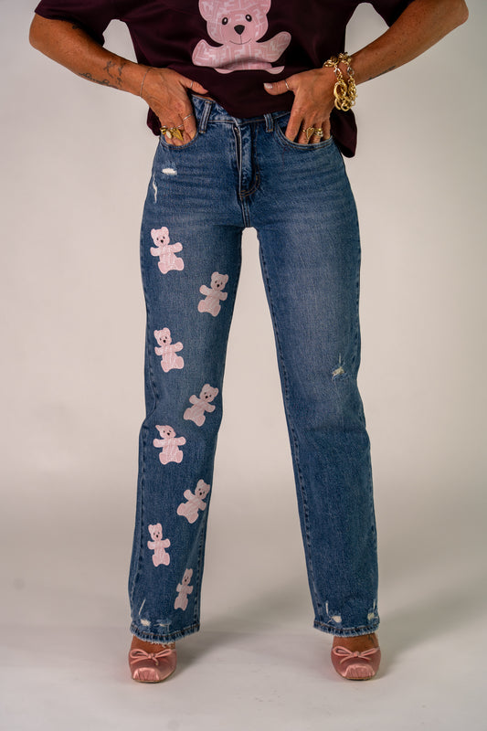 JEANS TEDDY SOFT PINK🧸