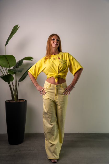 JEANS "YELLOW STRASS"