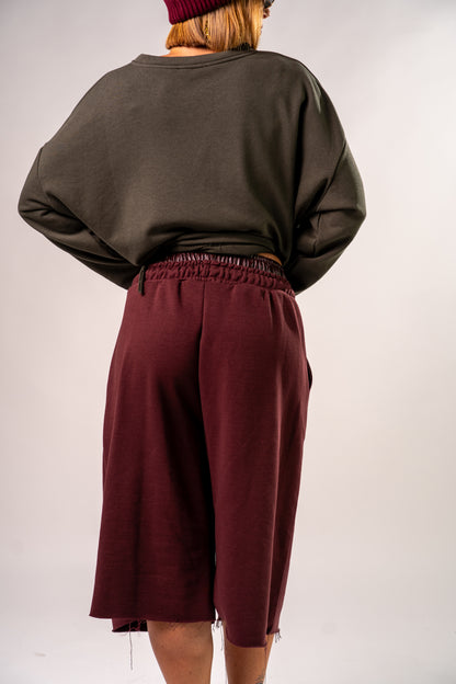 BERMUDA DOPPIO ELASTICO BORDEAUX!